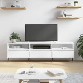 Mueble de TV madera contrachapada blanco 150x30x44,5 cm en Muebles TV | Comprar online en Foru.es