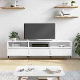 Mueble de TV madera contrachapada blanco 150x30x44,5 cm en Muebles TV | Comprar online en Foru.es