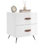 Mesita noche 2 uds madera ingeniería blanco brillo 40x35x47,5cm de vidaXL, Mesitas de noche - Ref: Foro24-827249, Precio: 61,...