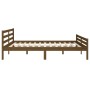 Estructura de cama madera maciza marrón miel 200x200 cm de vidaXL, Camas y somieres - Ref: Foro24-814842, Precio: 102,54 €, D...