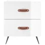 Mesita noche 2 uds madera ingeniería blanco brillo 40x35x47,5cm de vidaXL, Mesitas de noche - Ref: Foro24-827249, Precio: 61,...