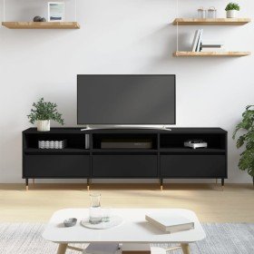 Mueble de TV madera contrachapada negro 150x30x44,5 cm en Muebles TV | Comprar online en Foru.es