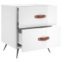 Mesita noche 2 uds madera ingeniería blanco brillo 40x35x47,5cm de vidaXL, Mesitas de noche - Ref: Foro24-827249, Precio: 61,...