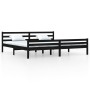 Estructura de cama de madera maciza negro 200x200 cm de vidaXL, Camas y somieres - Ref: Foro24-814843, Precio: 171,98 €, Desc...
