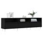 Mueble de TV madera contrachapada negro 150x30x44,5 cm en Muebles TV | Comprar online en Foru.es