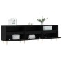 Mueble de TV madera contrachapada negro 150x30x44,5 cm en Muebles TV | Comprar online en Foru.es