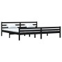 Estructura de cama de madera maciza negro 200x200 cm de vidaXL, Camas y somieres - Ref: Foro24-814843, Precio: 171,98 €, Desc...