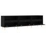 Mueble de TV madera contrachapada negro 150x30x44,5 cm en Muebles TV | Comprar online en Foru.es