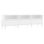 Mueble de TV madera contrachapada blanco brillo 150x30x44,5 cm en Muebles TV | Comprar online en Foru.es