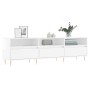 Mueble de TV madera contrachapada blanco brillo 150x30x44,5 cm en Muebles TV | Comprar online en Foru.es