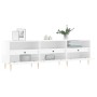 Mueble de TV madera contrachapada blanco brillo 150x30x44,5 cm en Muebles TV | Comprar online en Foru.es