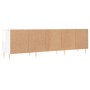 Mueble de TV madera contrachapada blanco brillo 150x30x44,5 cm en Muebles TV | Comprar online en Foru.es