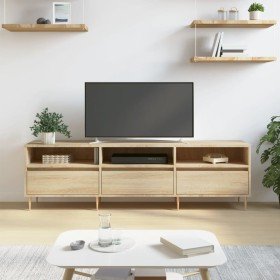 Mueble de TV madera contrachapada roble Sonoma 150x30x44,5 cm en Muebles TV | Comprar online en Foru.es
