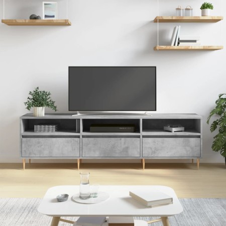 Mueble de TV madera contrachapada gris hormigón 150x30x44,5 cm en Muebles TV | Comprar online en Foru.es