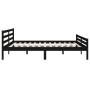 Estructura de cama de madera maciza negro 200x200 cm de vidaXL, Camas y somieres - Ref: Foro24-814843, Precio: 171,98 €, Desc...