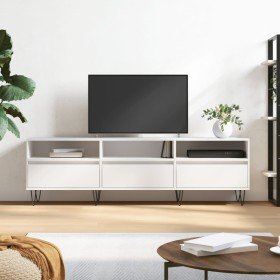 Mueble de TV madera contrachapada blanco 150x30x44,5 cm en Muebles TV | Comprar online en Foru.es