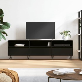 Mueble de TV madera contrachapada negro 150x30x44,5 cm en Muebles TV | Comprar online en Foru.es