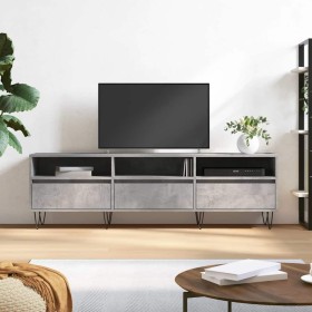 Mueble de TV madera contrachapada gris hormigón 150x30x44,5 cm en Muebles TV | Comprar online en Foru.es