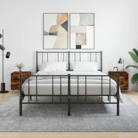 Mesita noche 2 uds madera ingeniería roble ahumado 40x35x47,5cm de vidaXL, Mesitas de noche - Ref: Foro24-827255, Precio: 56,...