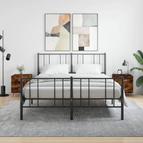 Mesita noche 2 uds madera ingeniería roble ahumado 40x35x47,5cm de vidaXL, Mesitas de noche - Ref: Foro24-827255, Precio: 57,...