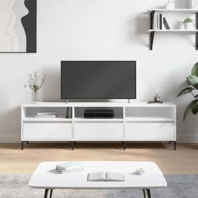 Mueble de TV madera contrachapada blanco 150x30x44,5 cm en Muebles TV | Comprar online en Foru.es