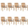 Sillas de jardín apilables 8 uds madera de teca con cojines en Sillas de jardín | Comprar online en Foru.es