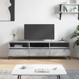 Mueble de TV madera contrachapada gris hormigón 150x30x44,5 cm en Muebles TV | Comprar online en Foru.es