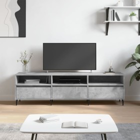 Mueble de TV madera contrachapada gris hormigón 150x30x44,5 cm en Muebles TV | Comprar online en Foru.es