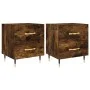 Bedside table 2 units smoked oak engineered wood 40x35x47.5cm by vidaXL, Nightstands - Ref: Foro24-827271, Price: 59,33 €, Di...