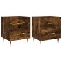 Mesita noche 2 uds madera ingeniería roble ahumado 40x35x47,5cm de vidaXL, Mesitas de noche - Ref: Foro24-827271, Precio: 59,...