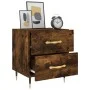 Bedside table 2 units smoked oak engineered wood 40x35x47.5cm by vidaXL, Nightstands - Ref: Foro24-827271, Price: 59,33 €, Di...
