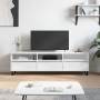 Mueble de TV madera contrachapada blanco brillo 150x30x44,5 cm en Muebles TV | Comprar online en Foru.es