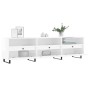 Mueble de TV madera contrachapada blanco brillo 150x30x44,5 cm en Muebles TV | Comprar online en Foru.es
