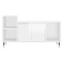 Mueble de TV madera contrachapada blanco brillo 100x35x55 cm en Muebles TV | Comprar online en Foru.es