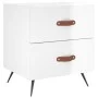 Glossy white engineered wood bedside table 40x35x47.5cm by vidaXL, Nightstands - Ref: Foro24-827248, Price: 49,54 €, Discount: %