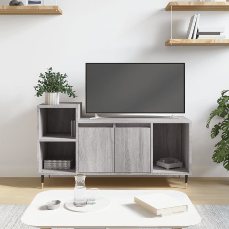 Mueble de TV madera contrachapada gris Sonoma 100x35x55 cm en Muebles TV | Comprar online en Foru.es