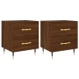 Mesita noche 2 uds madera ingeniería marrón roble 40x35x47,5 cm de vidaXL, Mesitas de noche - Ref: Foro24-827275, Precio: 83,...