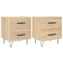 Mesita noche 2 uds madera ingeniería roble Sonoma 40x35x47,5 cm de vidaXL, Mesitas de noche - Ref: Foro24-827299, Precio: 79,...