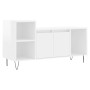 Mueble de TV madera contrachapada blanco brillo 100x35x55 cm en Muebles TV | Comprar online en Foru.es