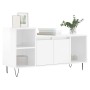 Mueble de TV madera contrachapada blanco brillo 100x35x55 cm en Muebles TV | Comprar online en Foru.es