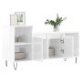 Mueble de TV madera contrachapada blanco brillo 100x35x55 cm en Muebles TV | Comprar online en Foru.es
