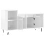 Mueble de TV madera contrachapada blanco brillo 100x35x55 cm en Muebles TV | Comprar online en Foru.es