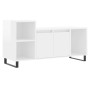 Mueble de TV madera contrachapada blanco brillo 100x35x55 cm en Muebles TV | Comprar online en Foru.es