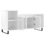 Mueble de TV madera contrachapada blanco brillo 100x35x55 cm en Muebles TV | Comprar online en Foru.es