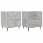 Mesita noche 2 uds madera ingeniería gris hormigón 40x35x47,5cm de vidaXL, Mesitas de noche - Ref: Foro24-827269, Precio: 82,...