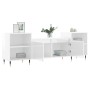 Mueble para TV madera contrachapada blanco brillo 160x35x55 cm en Muebles TV | Comprar online en Foru.es