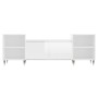 Mueble para TV madera contrachapada blanco brillo 160x35x55 cm en Muebles TV | Comprar online en Foru.es