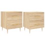 Mesita noche 2 uds madera ingeniería roble Sonoma 40x35x47,5 cm de vidaXL, Mesitas de noche - Ref: Foro24-827283, Precio: 100...
