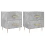 Nightstand 2 pcs concrete gray engineered wood 40x35x47.5cm by vidaXL, Nightstands - Ref: Foro24-827285, Price: 100,97 €, Dis...