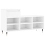 Mueble zapatero madera contrachapada blanco brillo 102x36x60 cm en Zapateros y organizadores de calzado | Comprar online en Foru